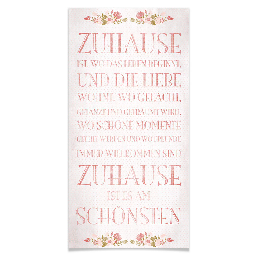 Poster Zuhause ist, wo das Leben beginnt