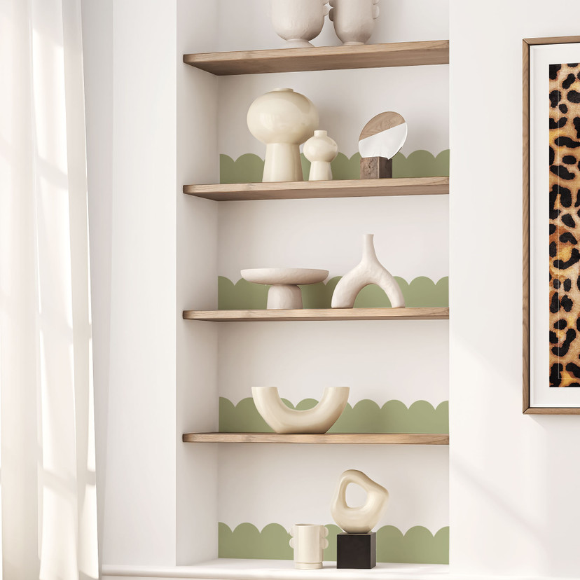 Wallsticker bølgebort pistacie