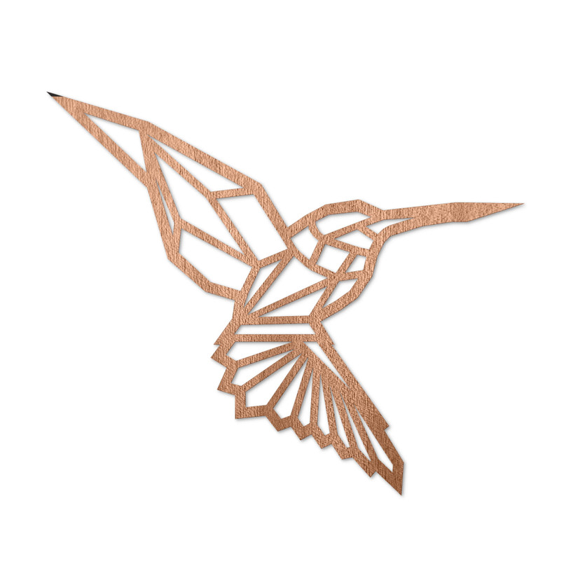 Sztuka z drewna mahoniowego - Koliber origami