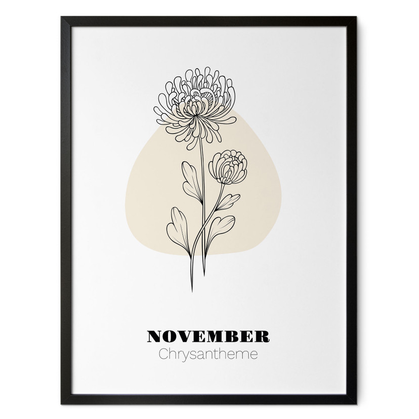 Personalisierbares Poster Monatsblume November