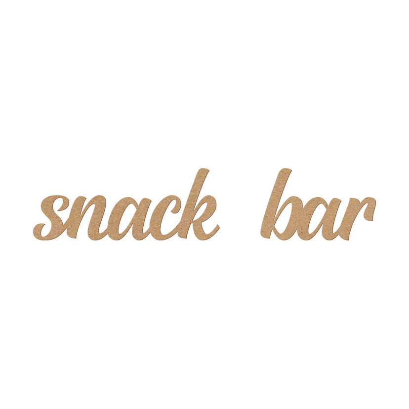 napis 3D do kuchni - Snack Bar - MDF natura