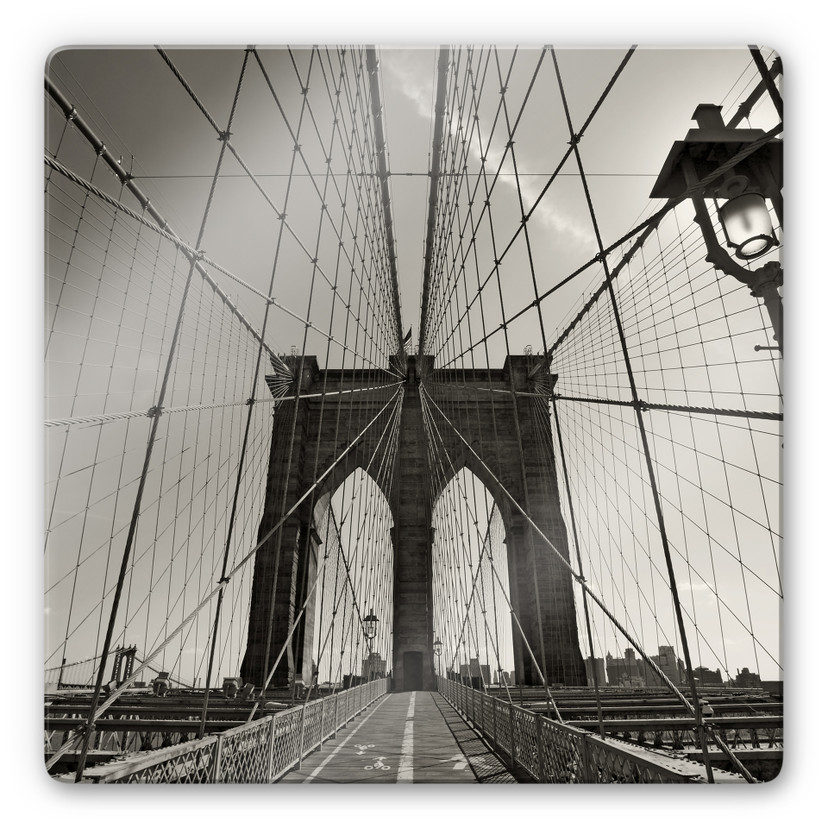 Tableau en verre - Le pont de Brooklyn - Carré