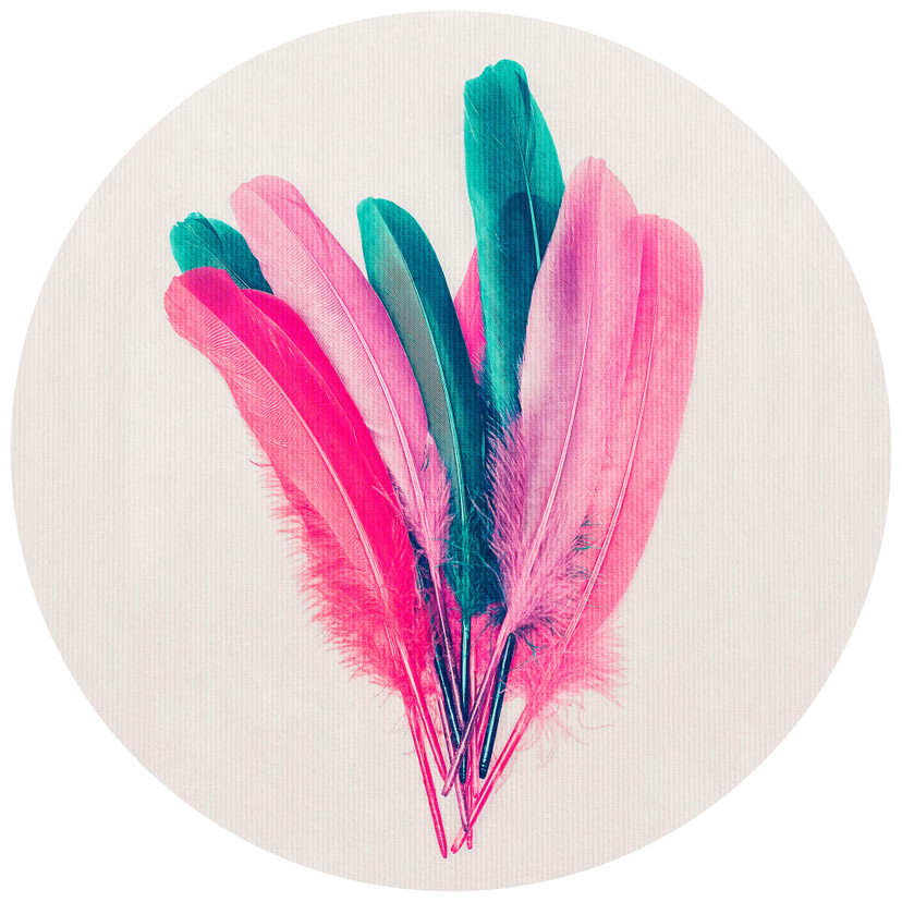 Cubistika - Feather Bouquet - Fototapeta okrągła - tapeta flizelinowa/tapeta flizelinowa samoprzylep