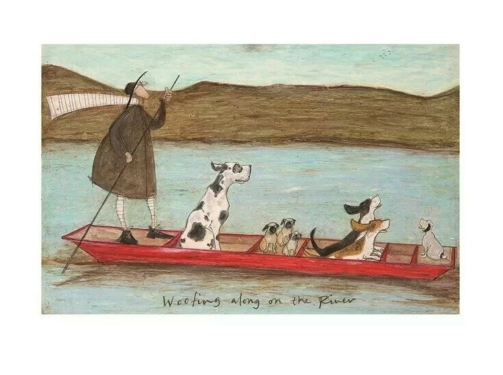 Plakat Sam Toft - Woofing Along on the River kunsttryk, Sam Toft (80 x 60 cm)