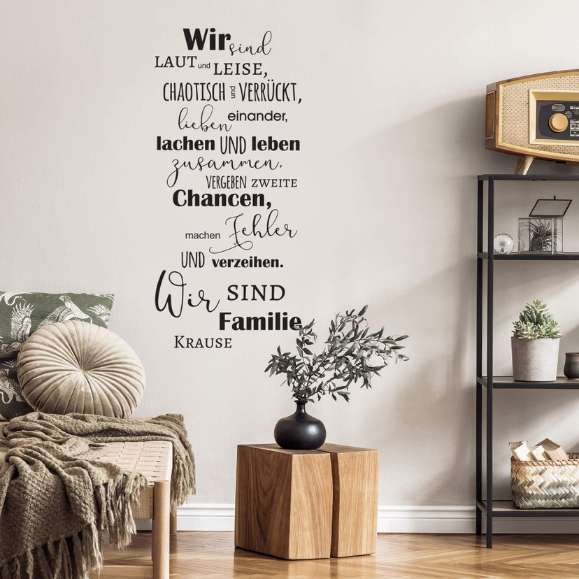 Wandtattoo Wir sind laut und leise + Wunschname