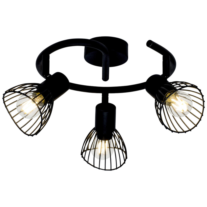 Spotspirale Flora, schwarz, 16,5 x 42 cm, Metall Strahler
