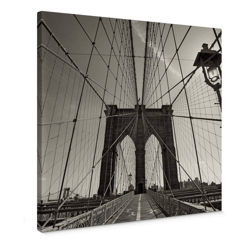 Obraz na płótnie Brooklyn Bridge perspektywa - kwadrat