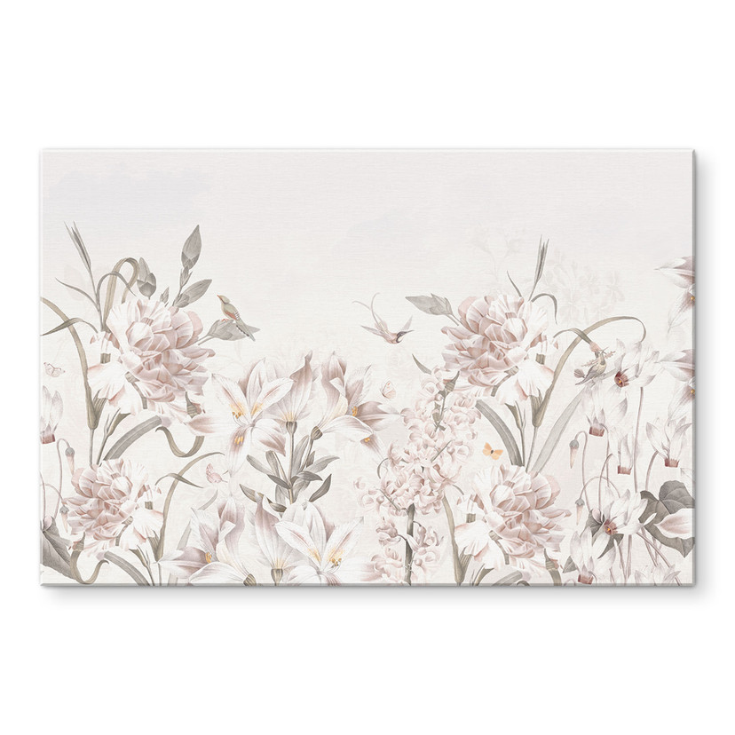 Tableaux Floraux prairie rose clair - Bloomery Decor - Alu-Dibond