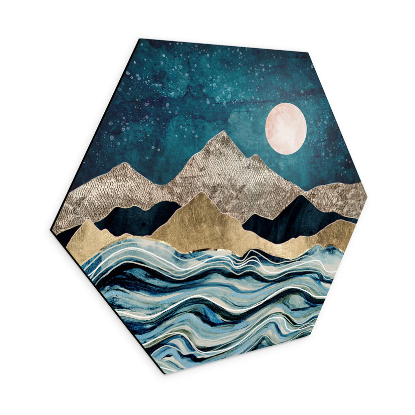 Hexagone - alu-Dibond SpaceFrog Designs - Bleu indigo