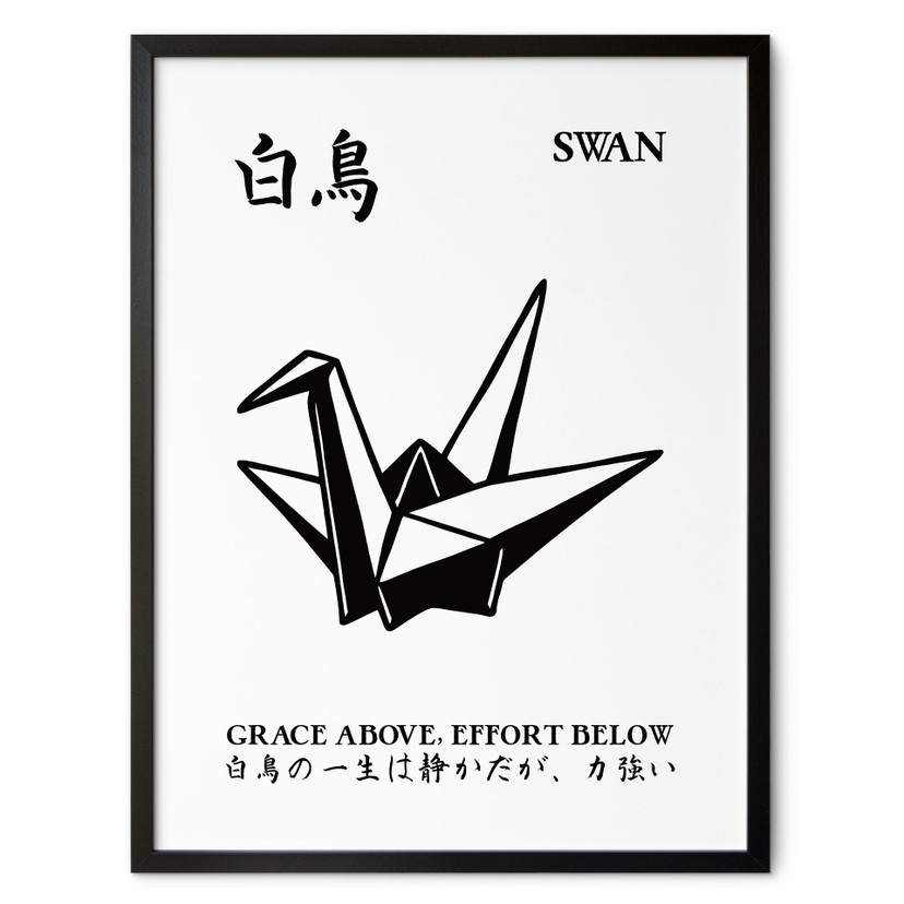 Poster Geometrische Zwaan Origami - Krygowski