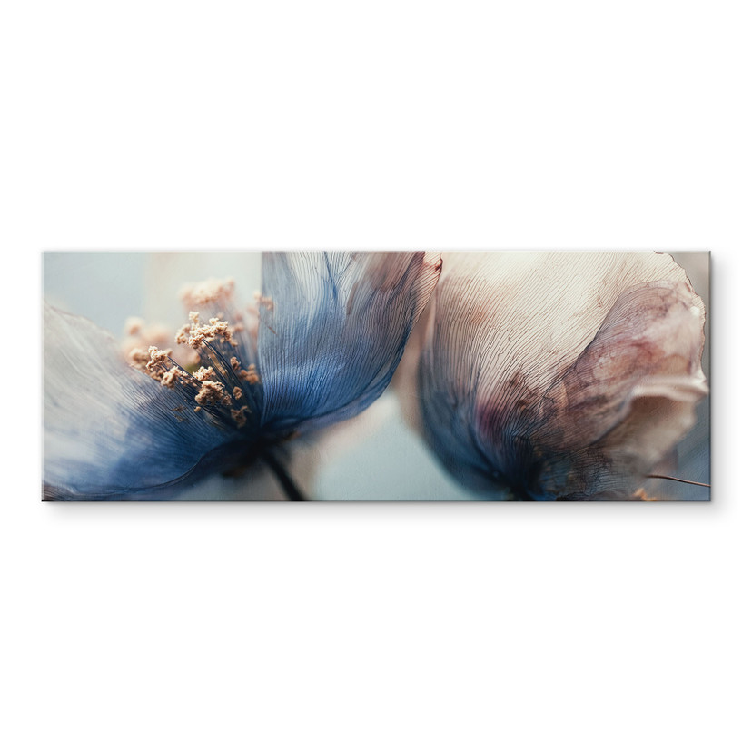 Tableau en verre acrylique Filigrane fleurs séchées dans la lumière - Treechild - Panorama