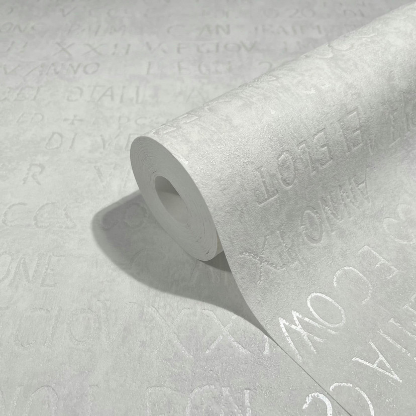 Grafisk tapet, non-woven tapet Novamur Jackie hvid, grå