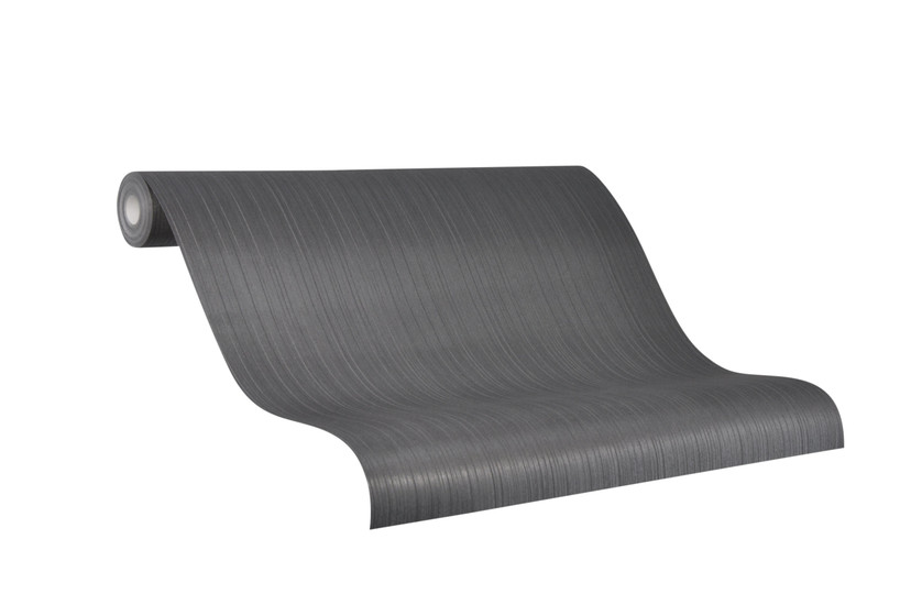 Non-woven tapet med skinnende fine striber og linjer sorte striber af Harald Glööckler
