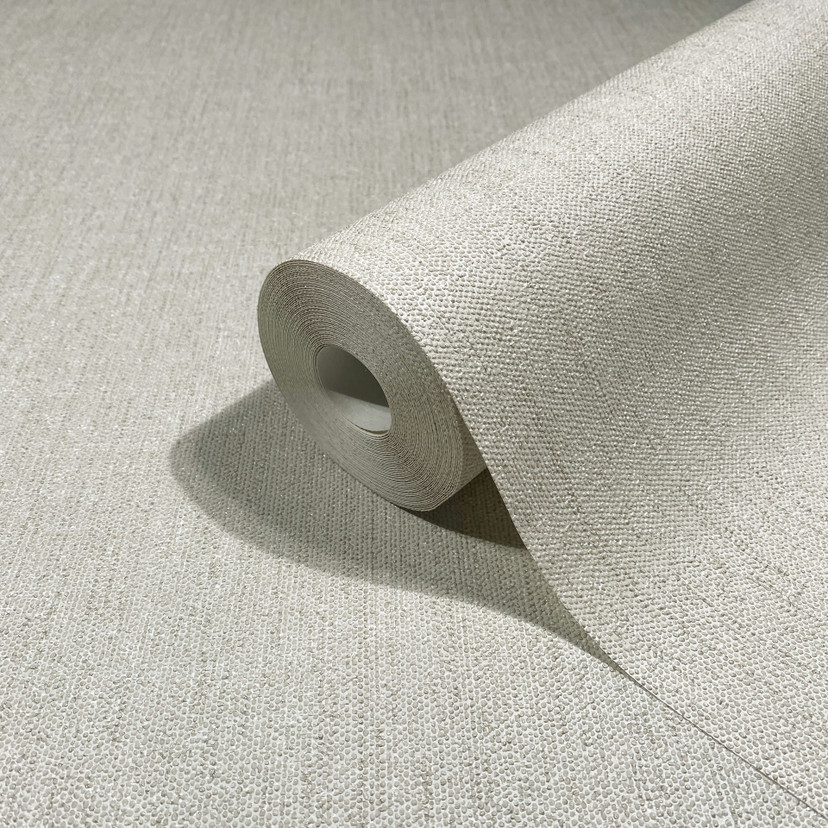 Papier peint intissé gris légèrement structuré uni moderne
