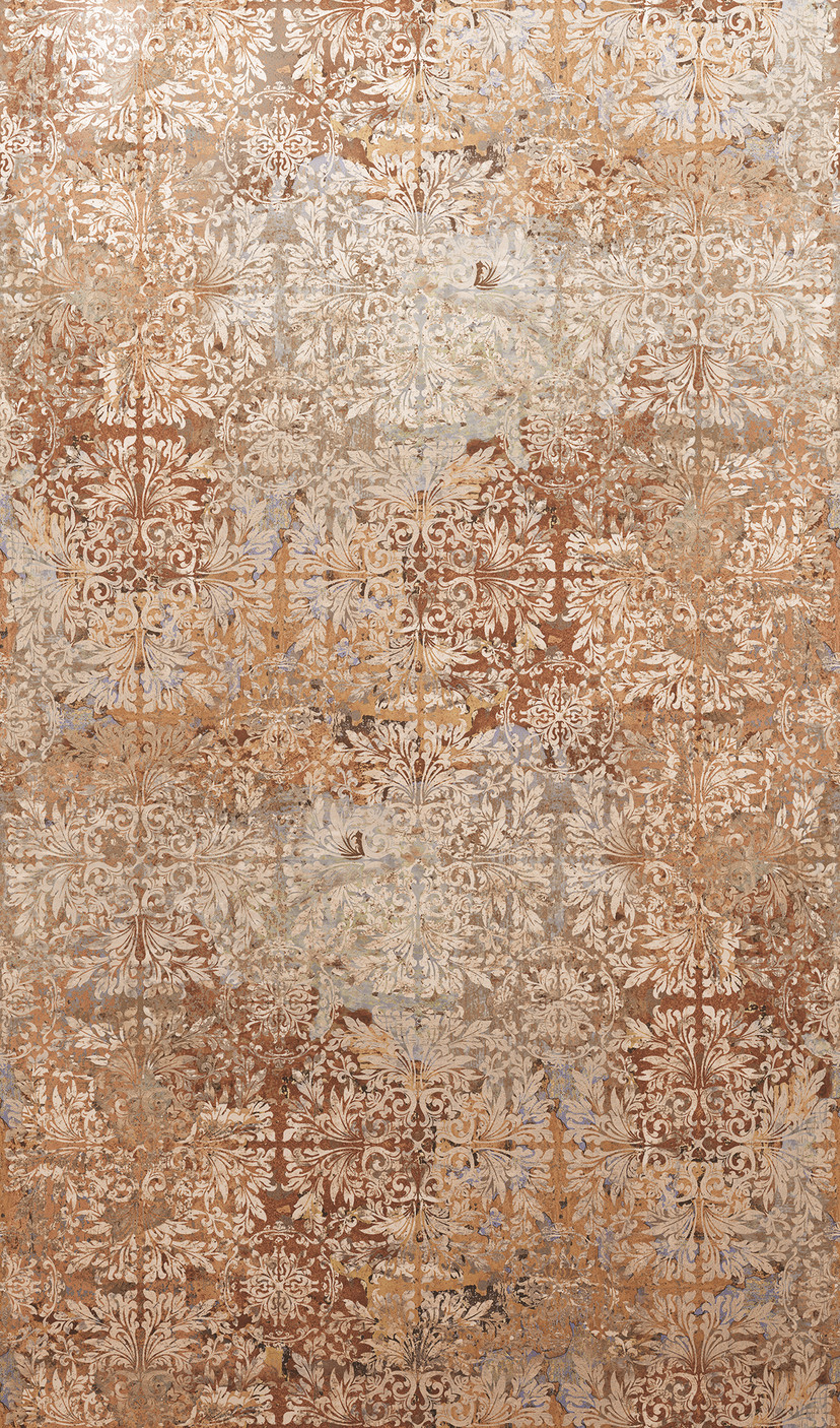 Fototapet i vintagestil Beige, Rød,Ornamental 2.70 x 1.59 m