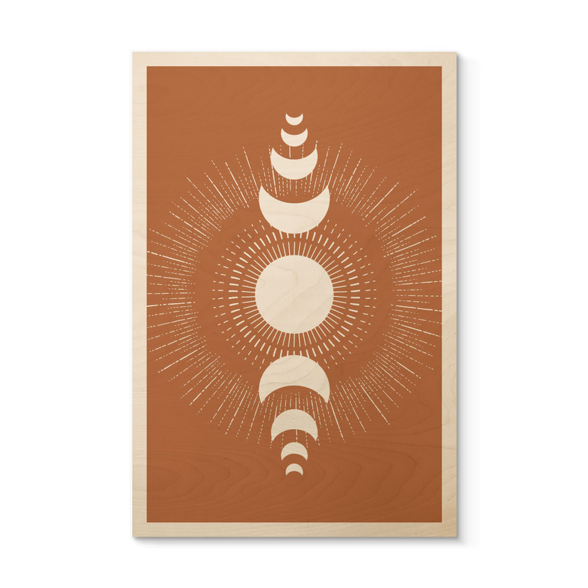 Houten Wanddecoratie - zon en maan in harmonie - KsanaKalpa