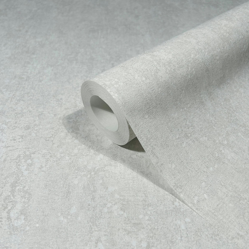 papier peint intissé à structure légère mate blanc, gris imitation béton