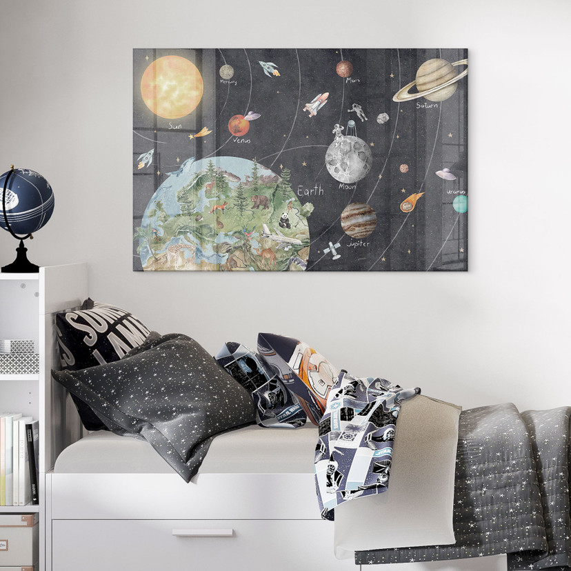 Acrylglas zonnestelsel met planeten en aarde - Ms Tiff