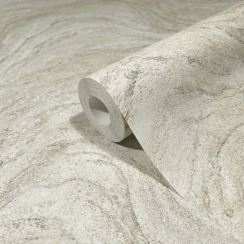 non-woven marmor tapet med steneffekt grå, beige marmor look