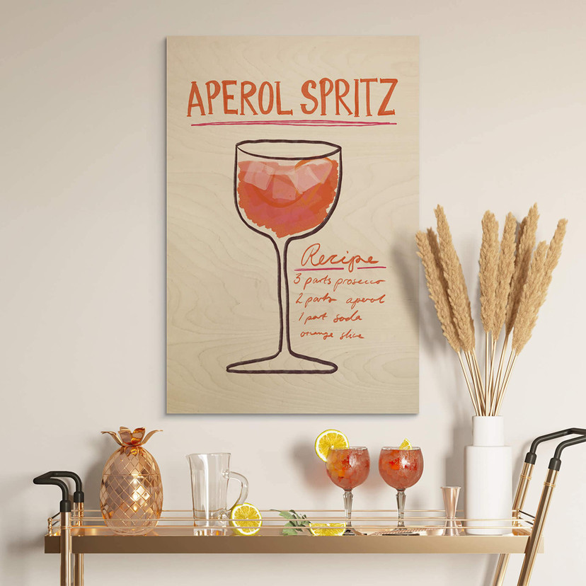 Plakat drewniany Koktajl Fritsch - Aperol Spritz