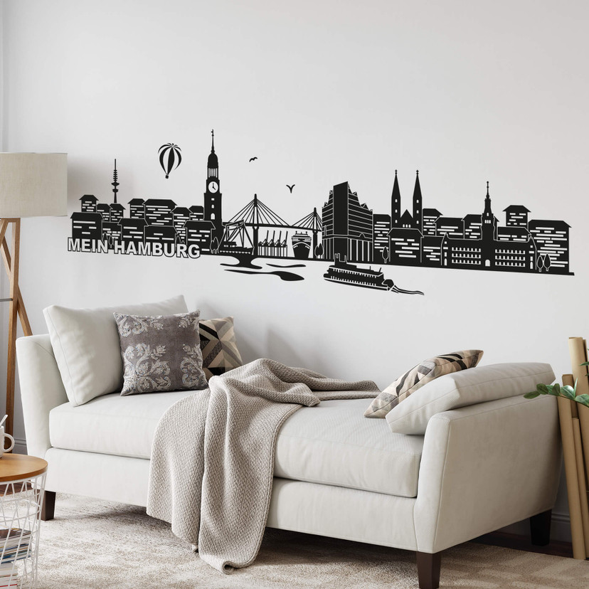 Wandtattoo Skyline Mein Hamburg 01