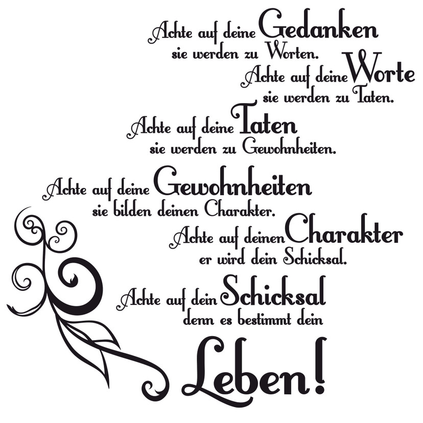 Wandtattoo Achte auf deine Gedanken