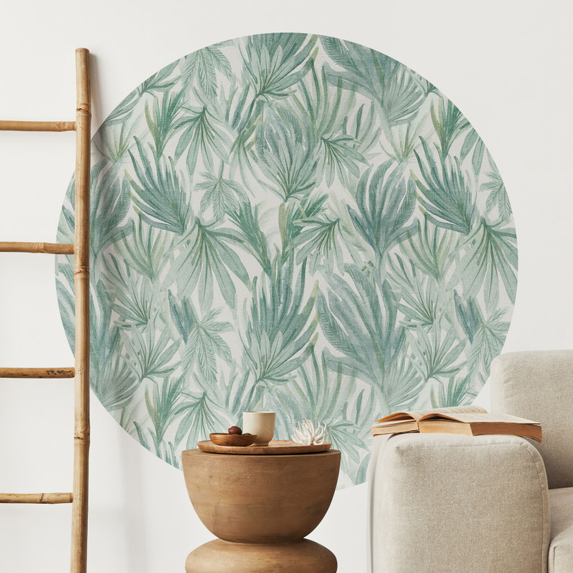 Naklejka na ścianę liście palmy w dżungli - Bloomery Decor - Okrągła