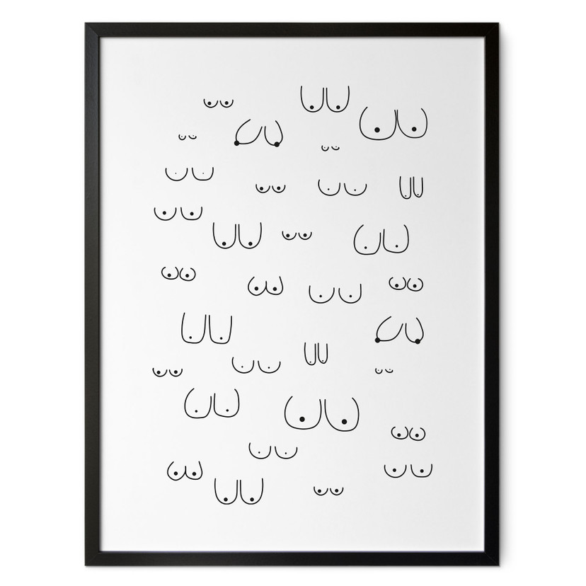 Sort-hvid plakat Line Art - Kvindelighedens mangfoldighed - Kerr-Dineen