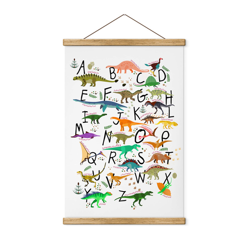 Tekstil plakat dinosaur-alfabetet