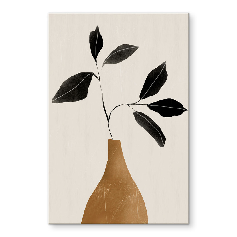 Tableau en verre acrylique Branche dans un vase doré - ThingDesign