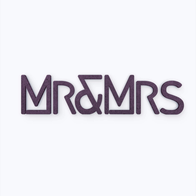 Lettres décoratives en bois MDF - Mr & Mrs Moderne