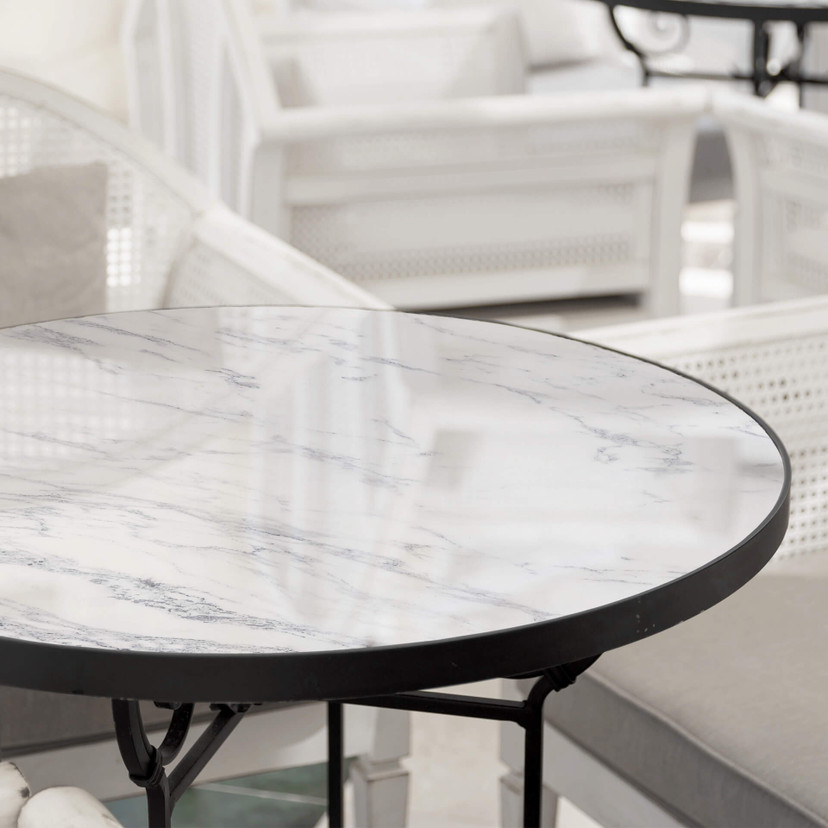 Plateau de table en verre - Marbre 04 - Rond
