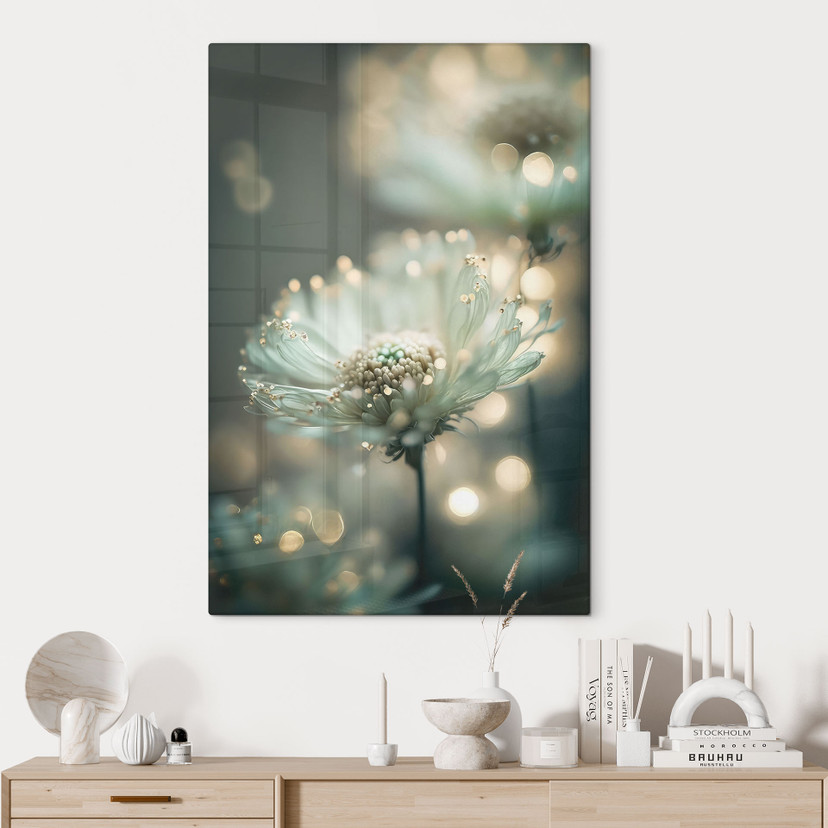 Glasbillede - Delikat glitrende blomster - Treechild