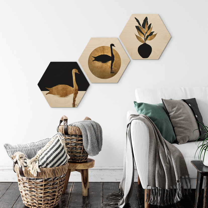 Hexagon Hout Kubistika - Bouquet No. 5