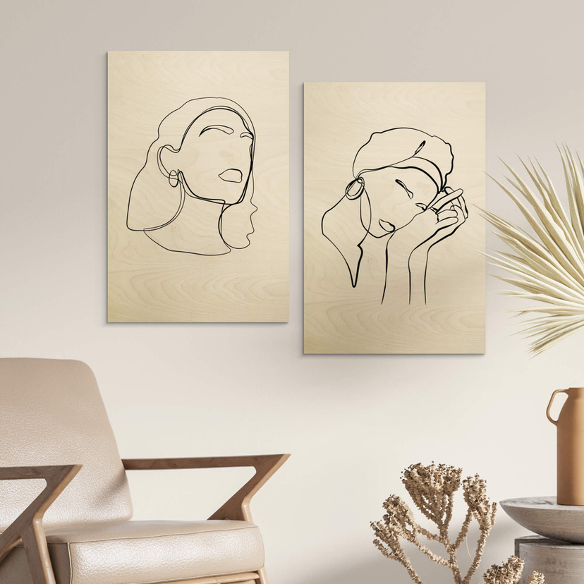 Plakat drewniany NKTN - Line Art - Podążaj za marzeniami