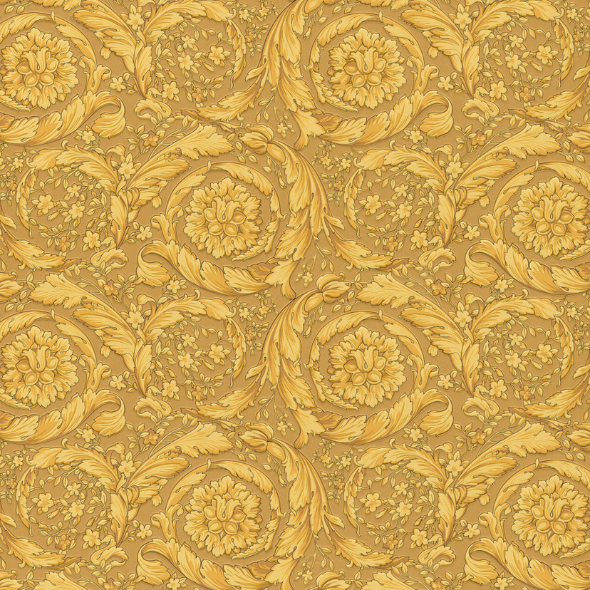 Versace Tapet Barocco Blomster, Metallisk