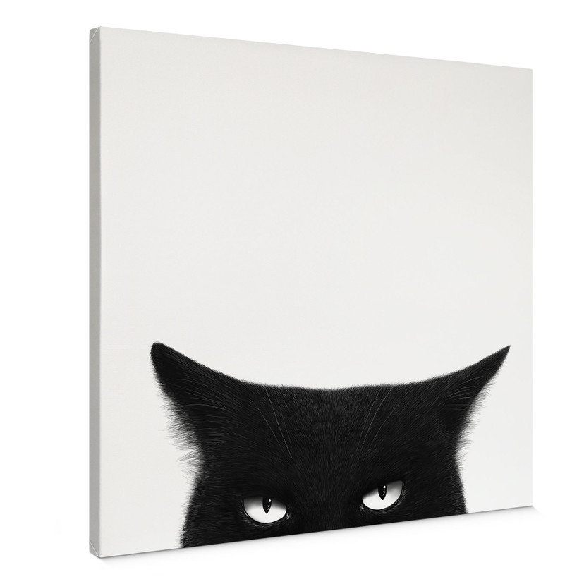 Leinwandbild Blick einer schwarzen Katze - Korenkova - Quadratisch
