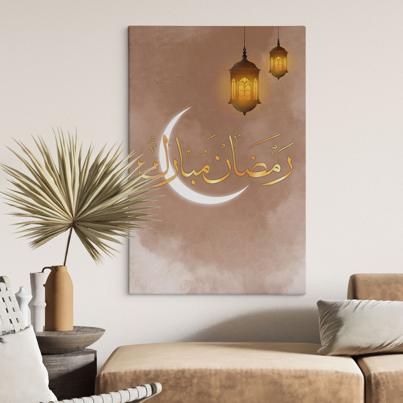 Obraz na płótnie Ramadan Mubarak z lampionami