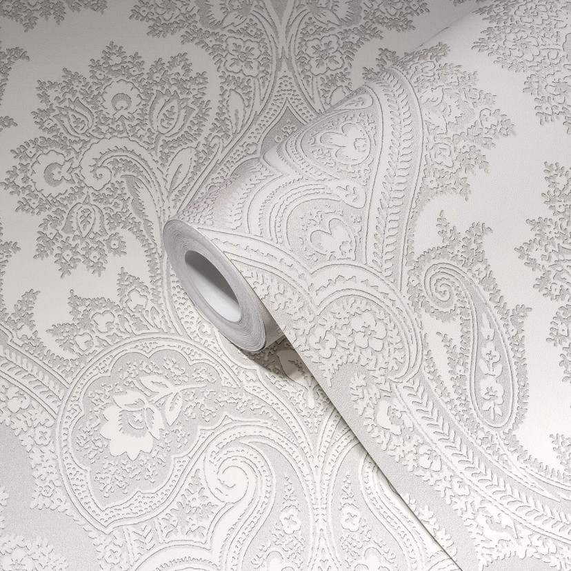 Livingwalls Paisley Tapete My Home My Spa Vliestapete Romantic Home grau