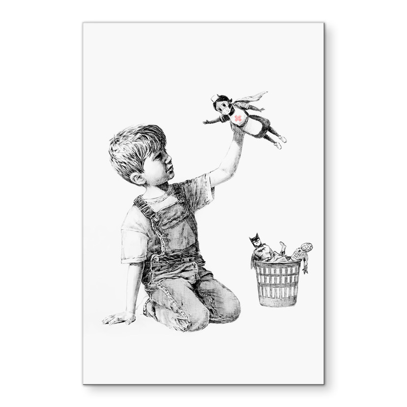 Wandbild Banksy - Real Hero - Alu-Dibond