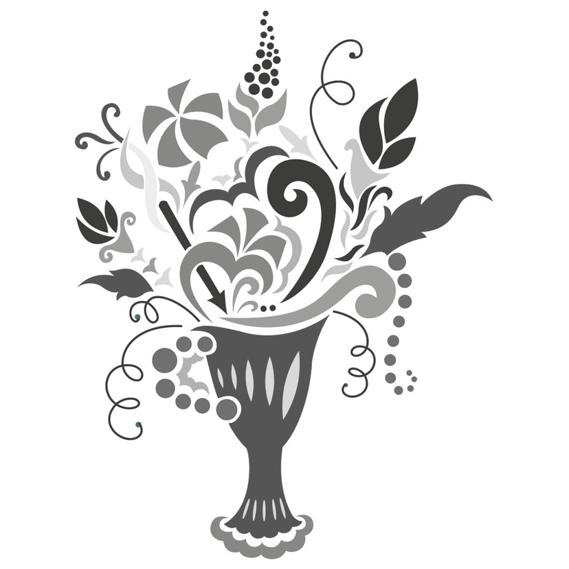 Wallsticker Sølv Buket