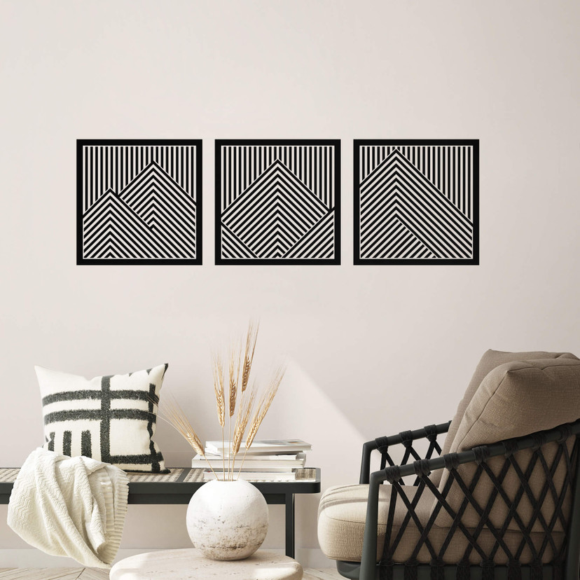 Wallsticker Geometriske bjerge (sæt med 3)