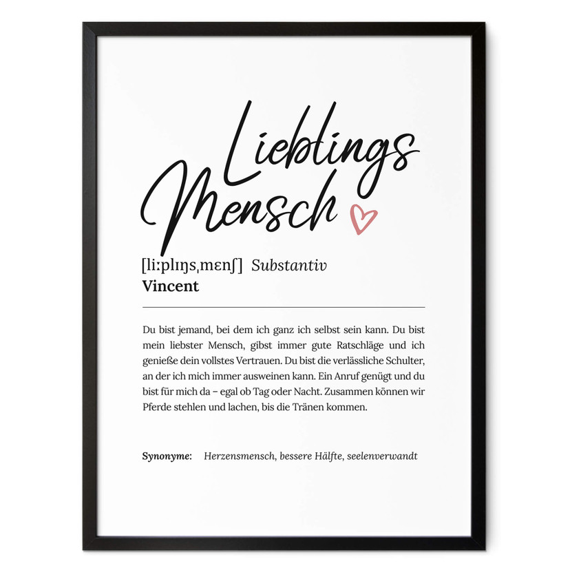 Personalisiertes Poster Definition - Lieblingsmensch