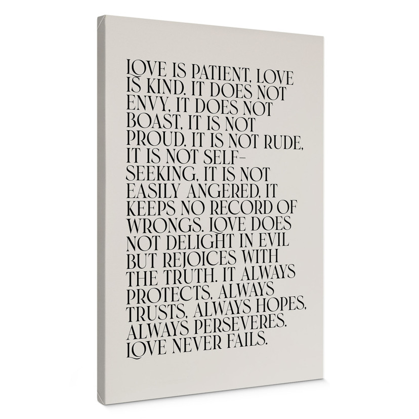 Canvas schilderij Liefde is - Liefde is geduldig - KsanaKalpa