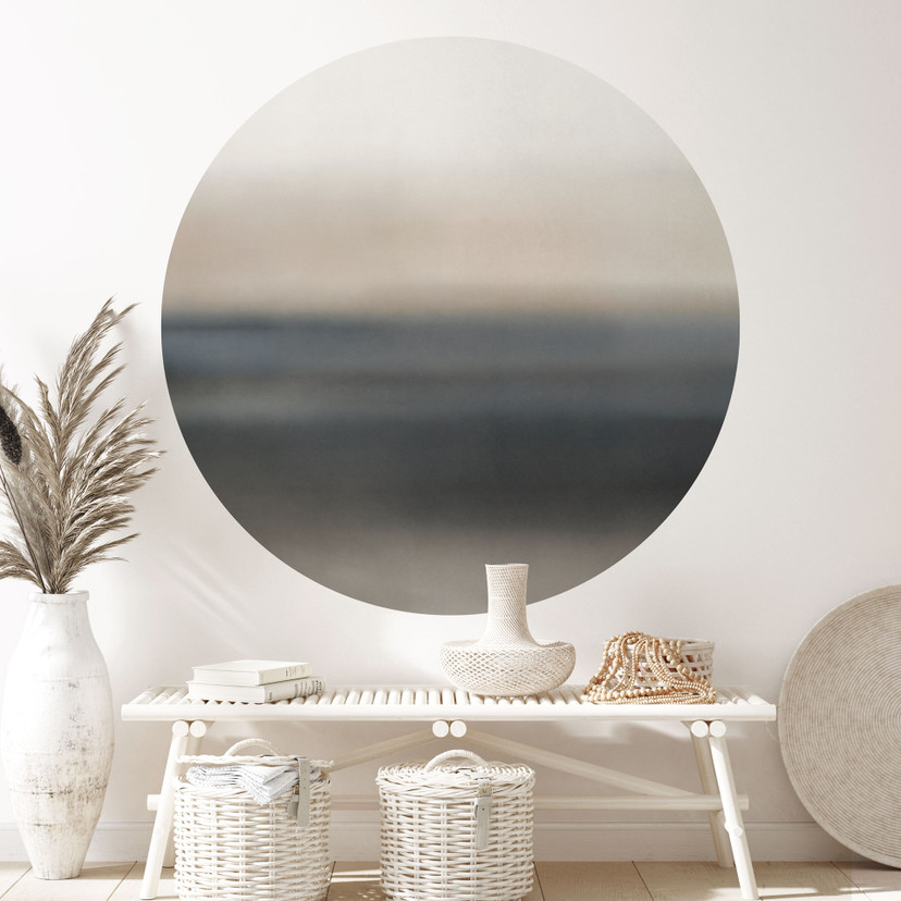 Muursticker Rotko Sand - Minimalistische Horizon - Sir Edward x Grigory Gladarev - Rond