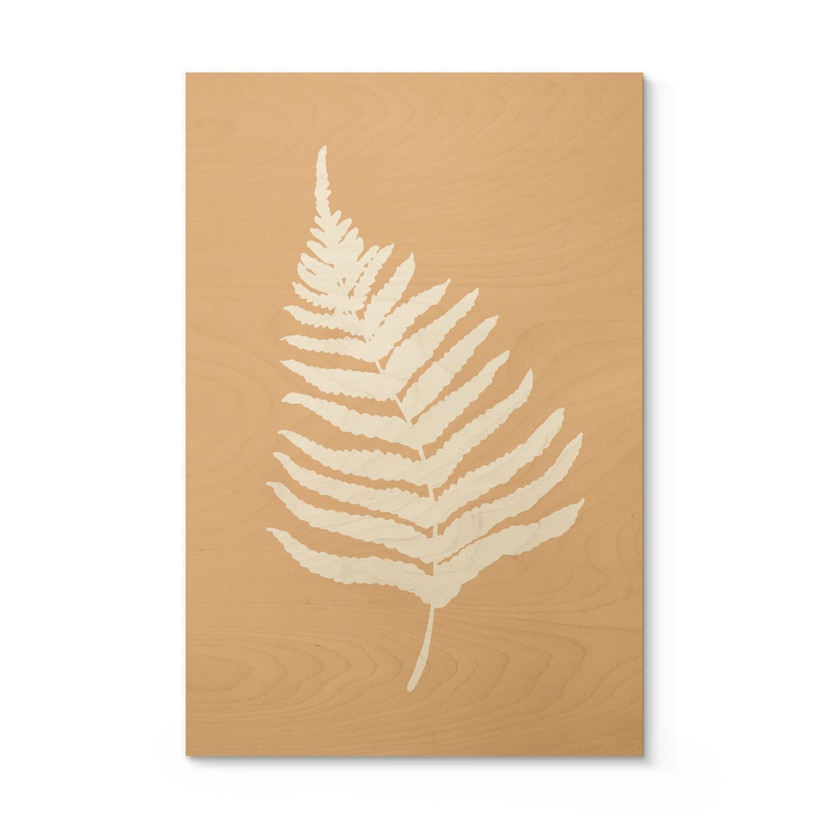 Plakat drewniany sylwetka liścia paproci - 1X Studio