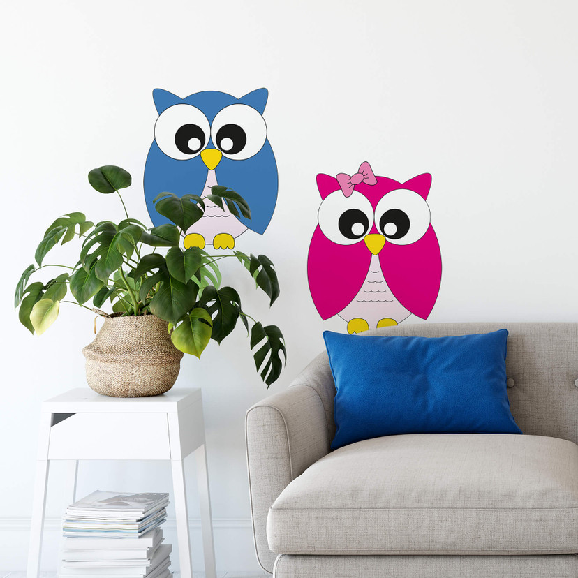 Wallsticker Søskende ugle sæt