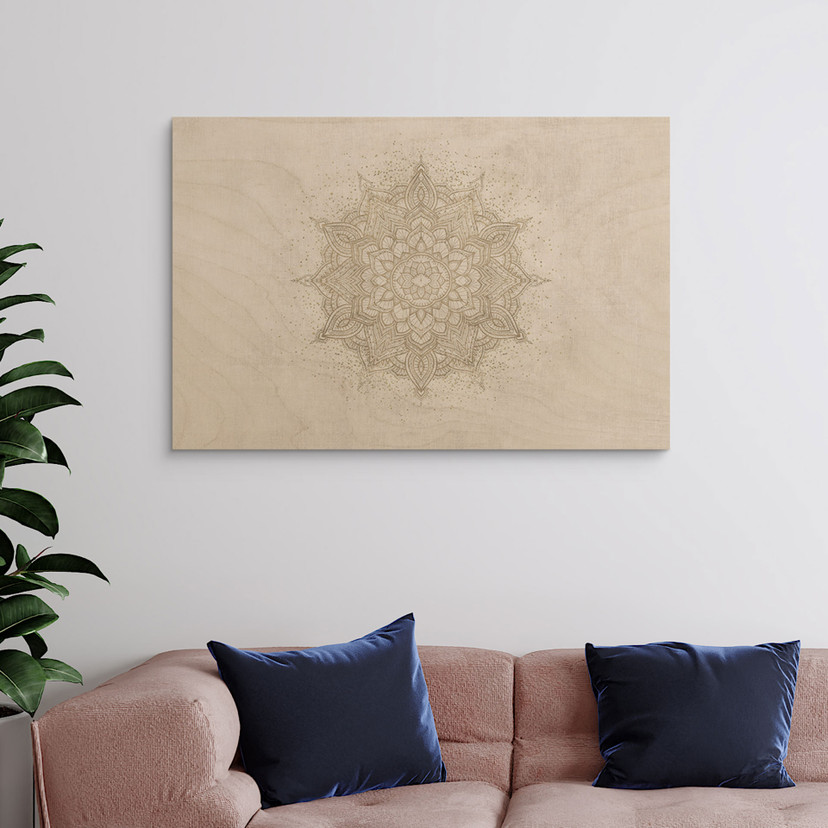 Plakat drewniany Boho w stylu lnianym - Bloomery Decor