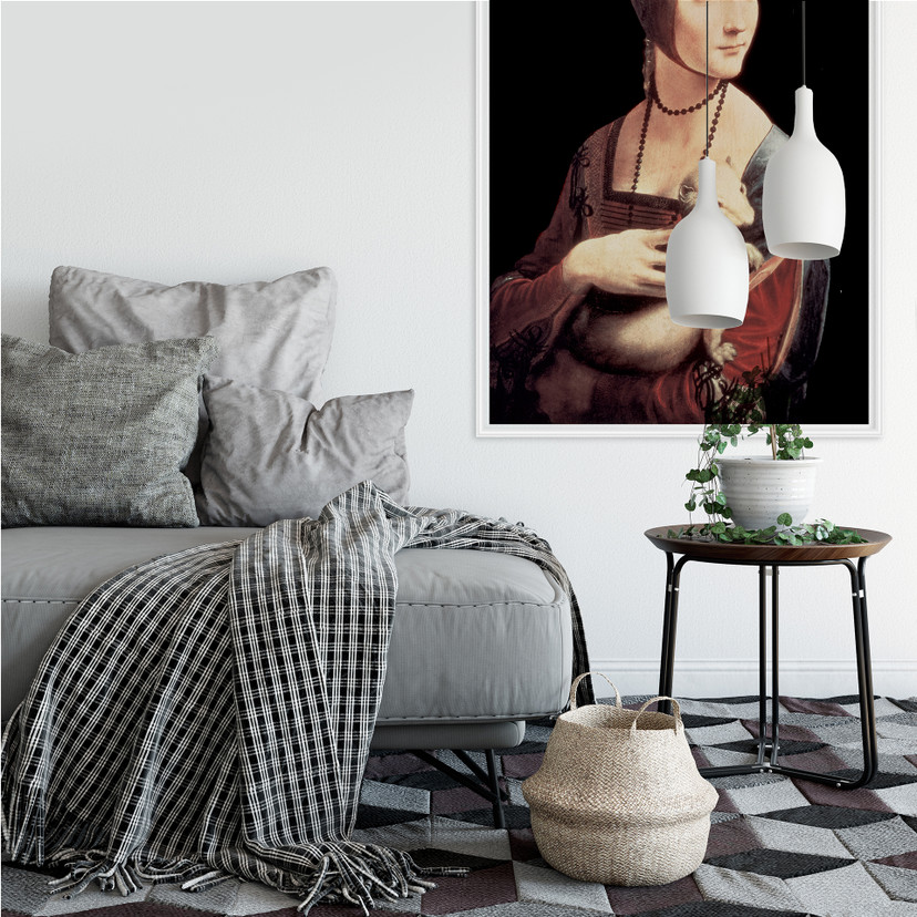 Zelfklevende Poster  Da Vinci - Dame met de Hermelijn