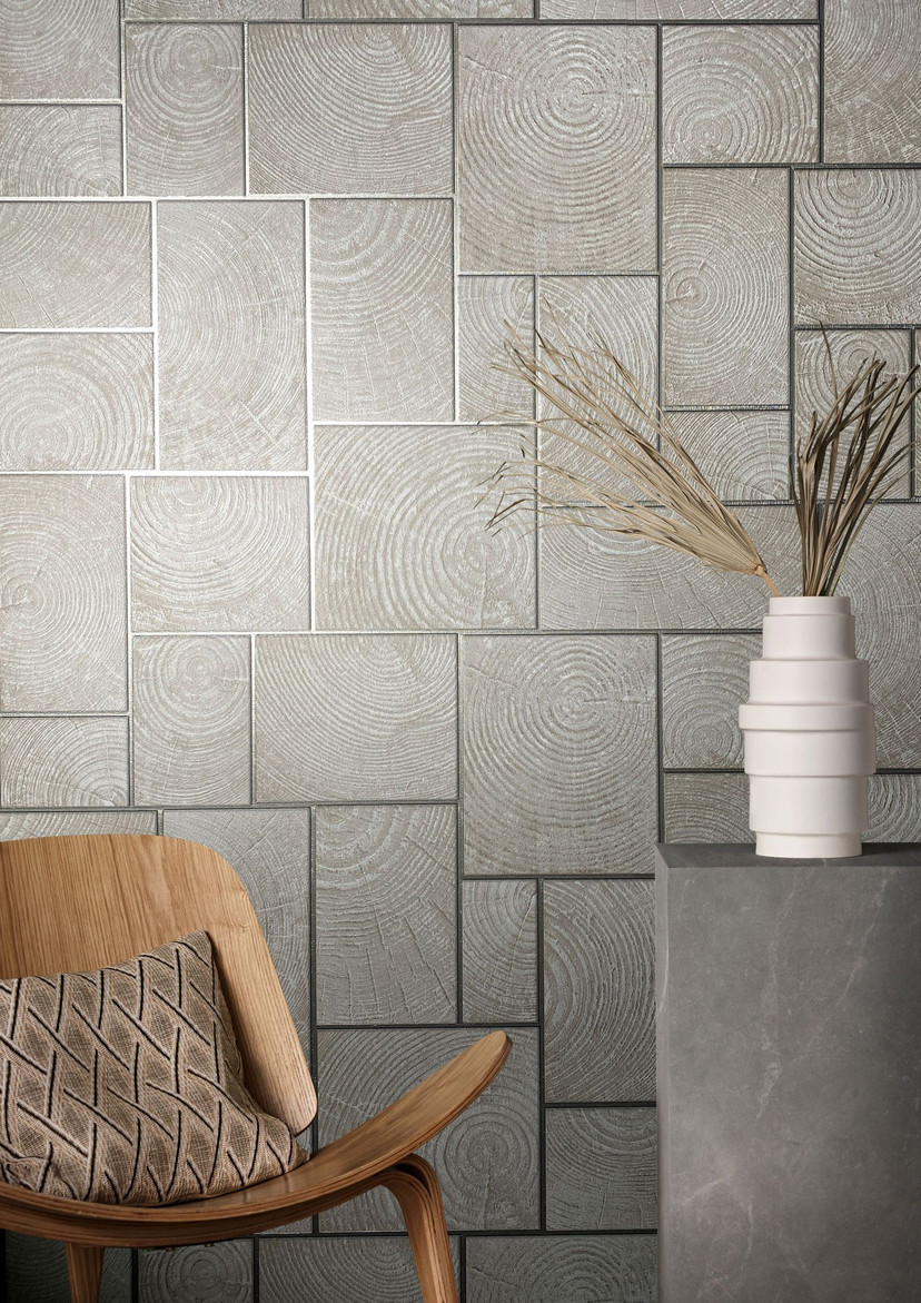 Non-woven, Natural Opulence grafisk tapet beige